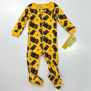 UPS Pajamas Yellow Infant 6-12 Months Zip Footed Sleeper Pajamas One Piece NWT